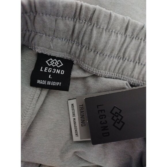 Leg3nd Mens Gray Athletic Training Shorts With Elastic Waistband & Drawstring L. - Picture 3 of 7